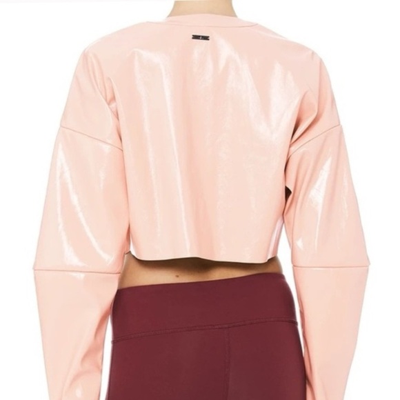 ALO YOGA Cropped Faux Patent Leather
Liquid Jacket in Nectar NEW $248 Size S - Picture 8 of 9